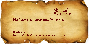 Maletta Annamária névjegykártya